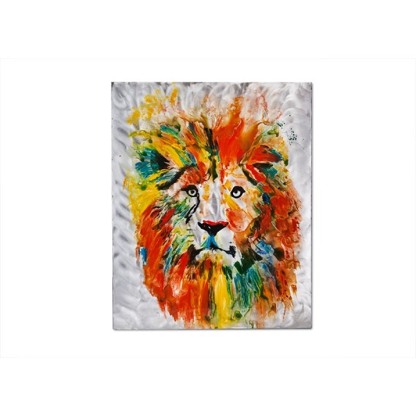 Obraz na płótnie 80x100cm LEW ręcznie malowany kolorowy