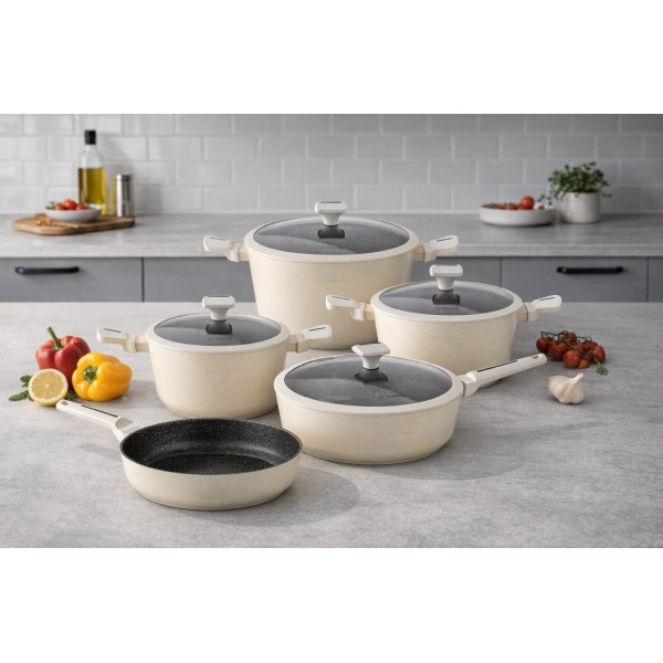 Komplet garnków z pokrywkami 9 el. Brule