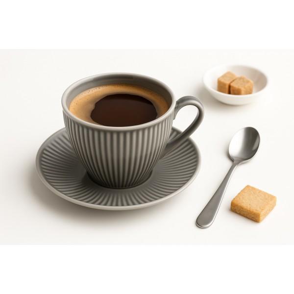 Filiżanka porcelanowa 320 ml + spodek Dalia Szara