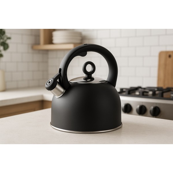 Czajnik tradycyjny z gwizdkiem 2 8 L Nero czarny