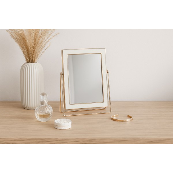 Lusterko 16 5x22 cm złoto - białe 9949