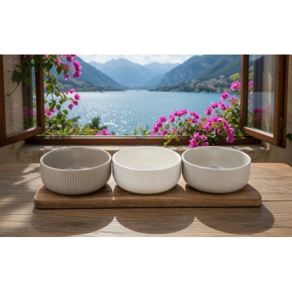 Zestaw 3 miseczek z deską do serwowania 4 el. 7303