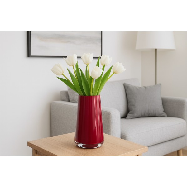 Wazon szklany 20 cm czerwień Asa Glass