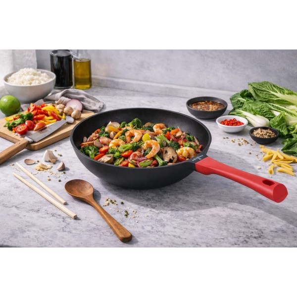 Patelnia Wok 32 cm Obsidian