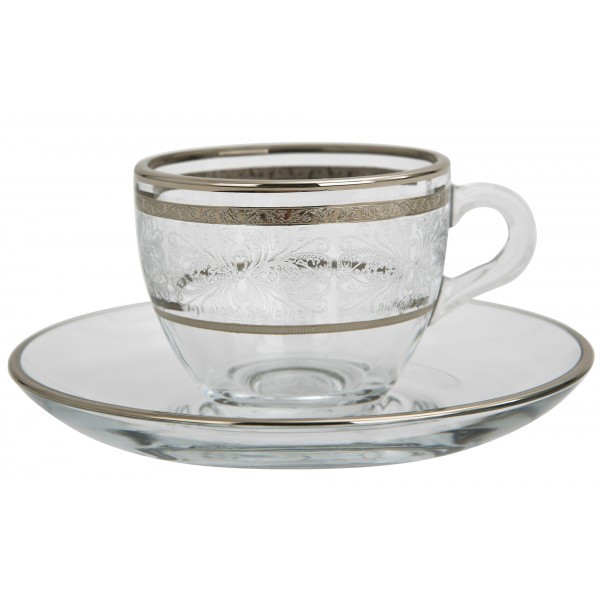 Zestaw 6 filiżanek do espresso 60 ml + spodki Laura