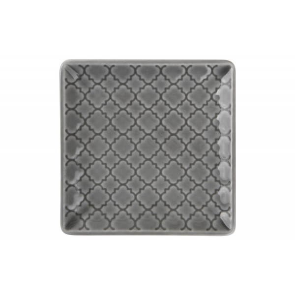 Talerz płytki kwadratowy 11cm Marrakesz szary K1