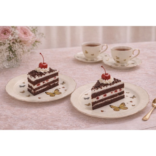 Komplet 2 talerzy deserowych 20 5 cm Motylki