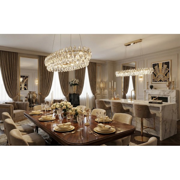 Lampa BARLETTA 120 OVAL 3-STEP DIMM GOLD