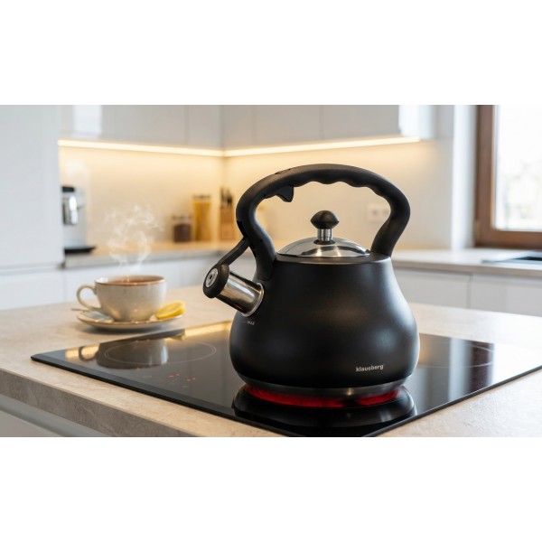 Czajnik tradycyjny 2 7 L nierdzewny KB-7446 czarny mat