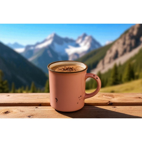 Kubek ceramiczny 320 ml Garnuszek różowo-biały