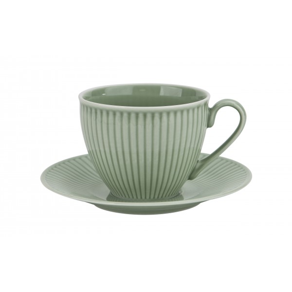 Filiżanka porcelanowa 320 ml + spodek Dalia Zielona