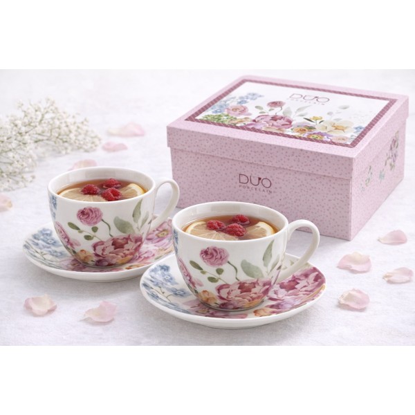 Komplet 2 filiżanek 270 ml + spodki June