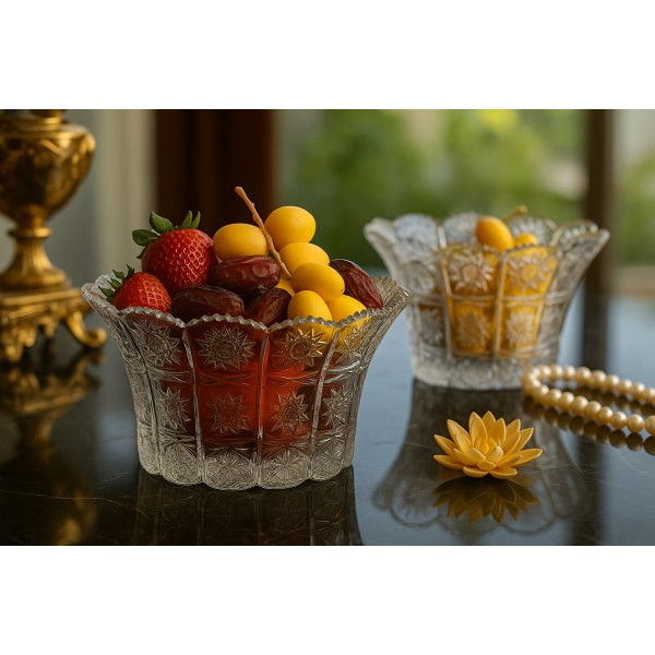 Salaterka kryształowa 20 5 cm gwiazdki Bohemia Hand Made