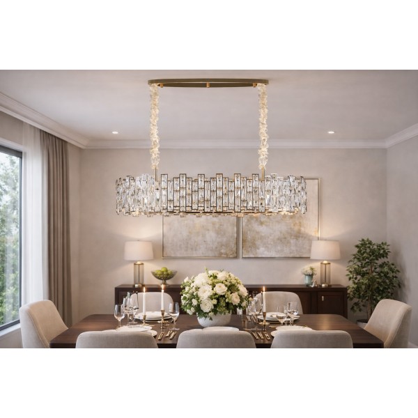 Lampa wisząca kryształowa Jewel 60215/14 GOLD