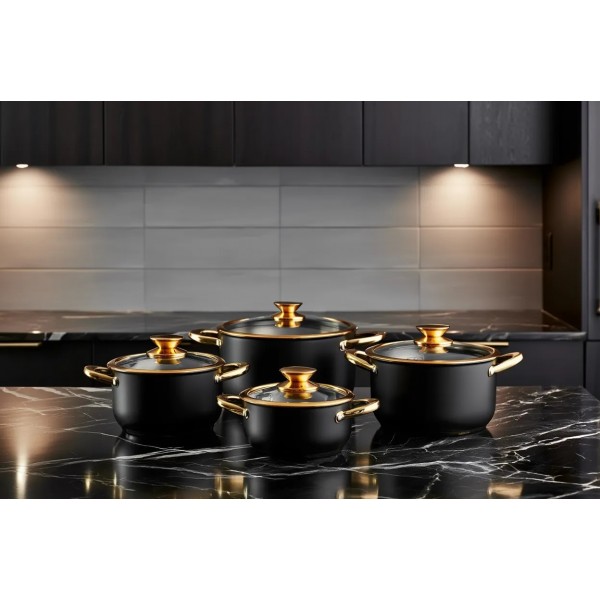 Komplet garnków ze stali nierdzewnej 8-el. Royal Steel AMBITION