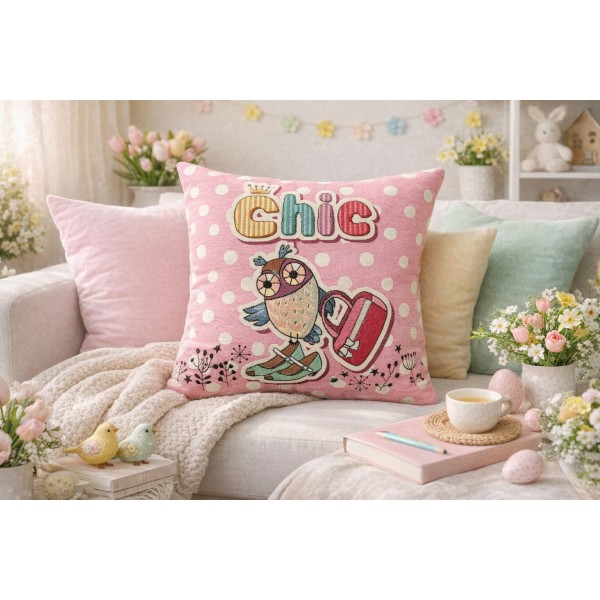 Poszewka dekoracyjna 45x45 cm Sowa-Chic Gobelinowa Premium
