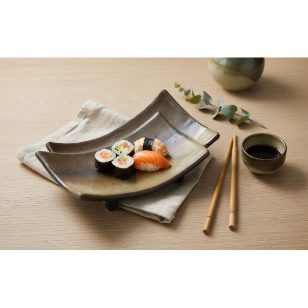 Ceramiczna patera prostokątna ONDES 17x11 cm – naturalna elegancja serwowania