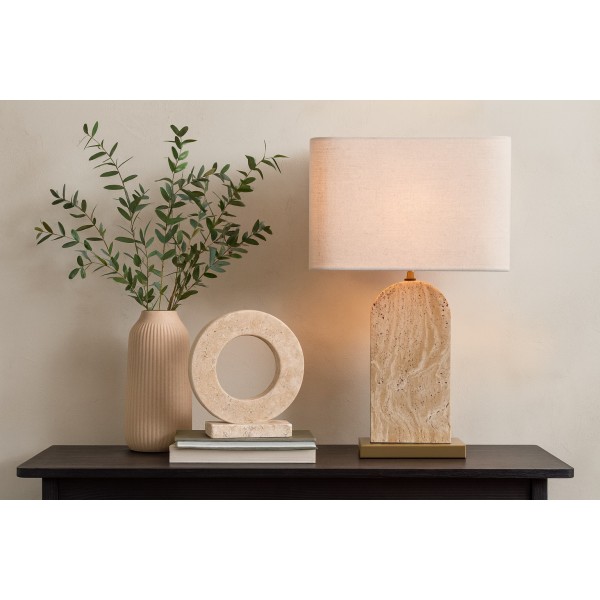 Lampa z kloszem i podstawą kamienną AP180145