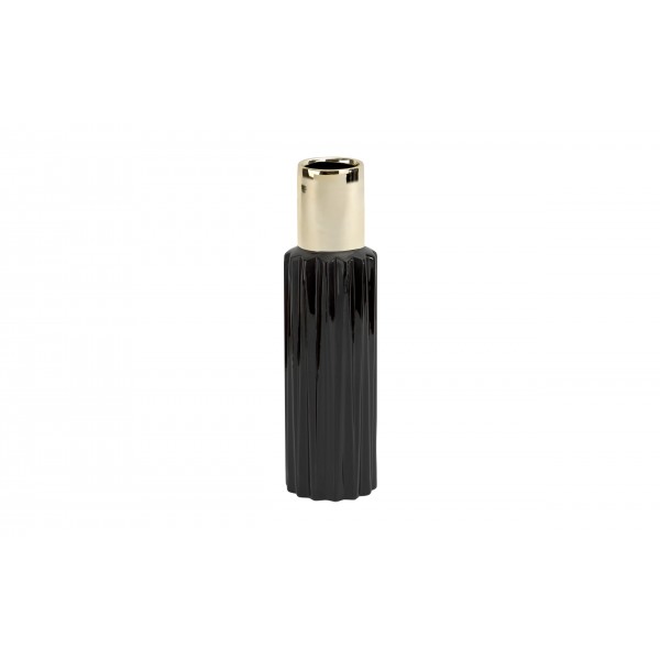 Wazon ceramiczny 32 5 cm czarno-złoty 2817