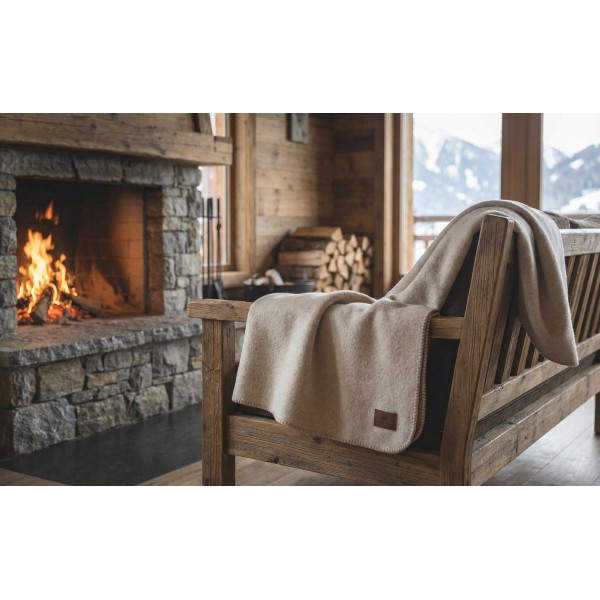 Koc wełniany 160x200 cm MERANO 07558060 Ecru