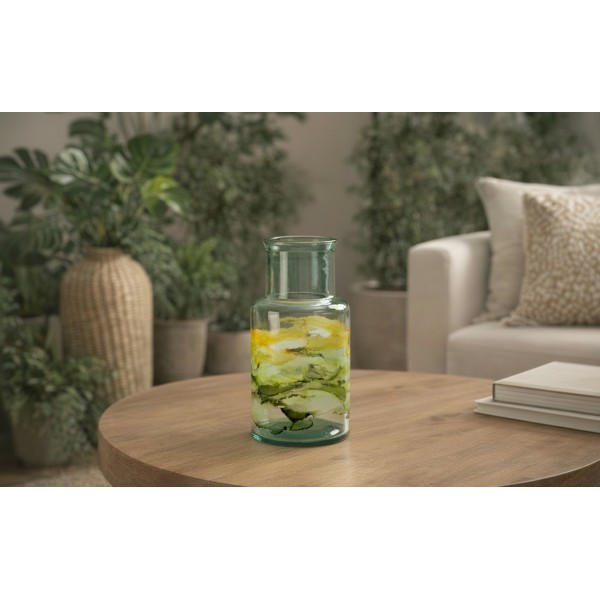 Butelka dekoracyjna 28 cm Watercolor zielona F1396