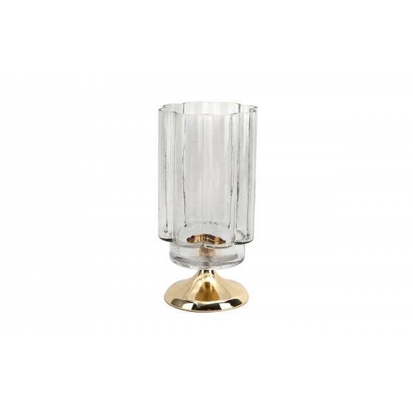 Świecznik szklany 115x15x29 5 cm falowany brzeg