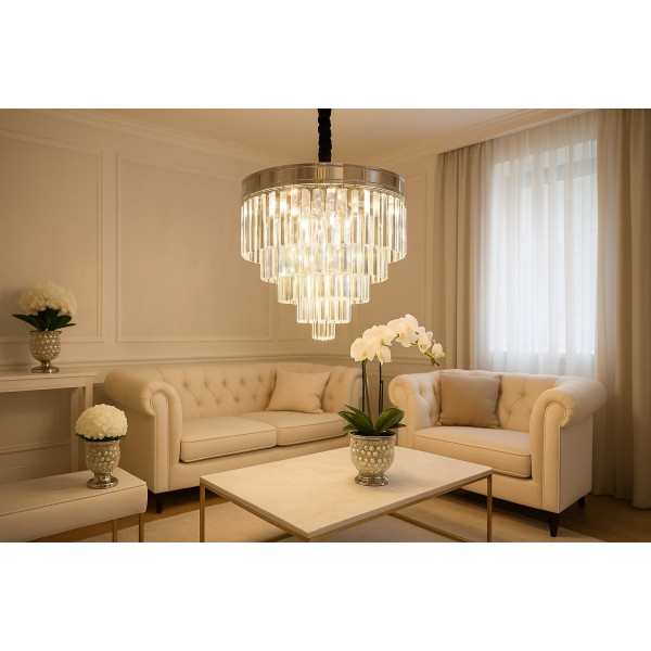 Lampa wisząca kryształowa Monk Chrome 33291/11