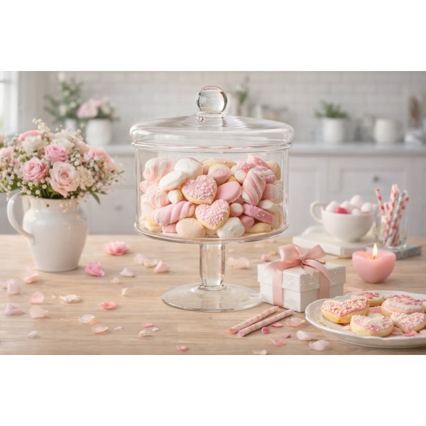 Bomboniera szklana z pokrywą 14 cm Sigma 1624