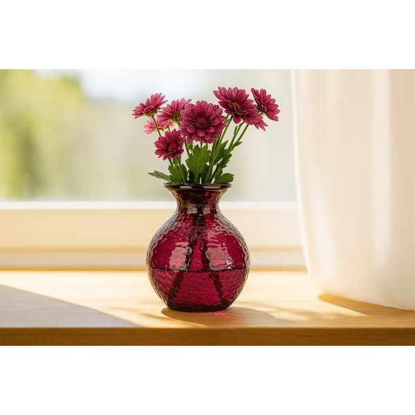 Wazon szklany 18 5 cm bordowy 4829 Paradise San Miguel recykling