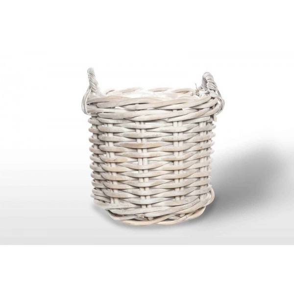 Kosz rattanowy Rennes Biały śr. 50 cm
