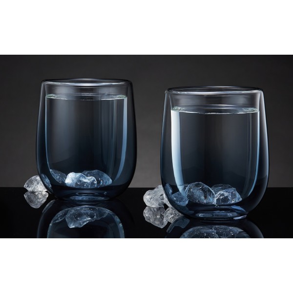 Komplet 2 szklanek termicznych Ombre 350 ml szary AMBITION