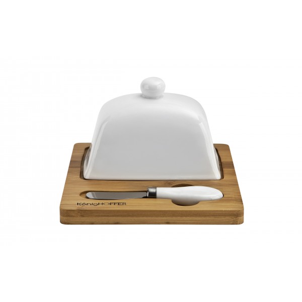 Maselnica z nożykiem i drewniana deską