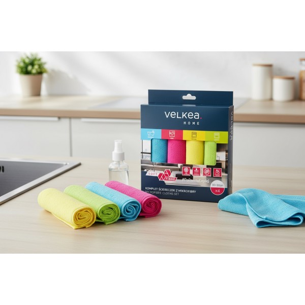 Komplet 4 ściereczek uniwersalnych 30x30 VELKEA