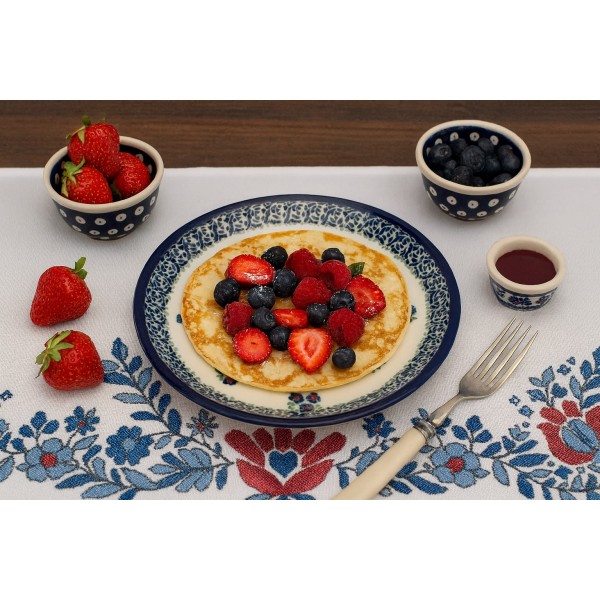 Talerz płytki deserowy 19 5 cm Bolesławiec dek. 224A