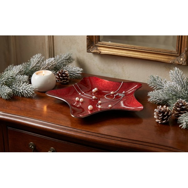 Podstawka szklana 23 cm gwiazda czerwona RF0715