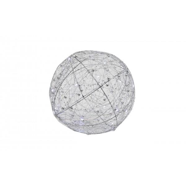 Ozdoba LED Kula Srebrna 20 cm