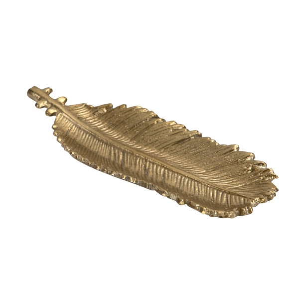 Patera ozdobna 26x10 5 cm Liść złoty