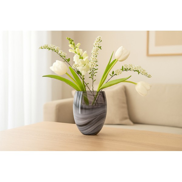 Wazon szklany 12 5 cm eleganckie smugi Asa Glass