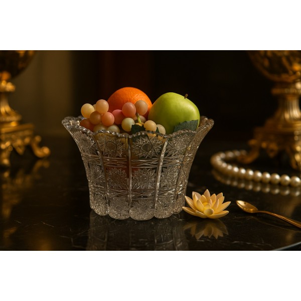 Salaterka kryształowa 15 5 cm gwiazdki Bohemia Hand Made