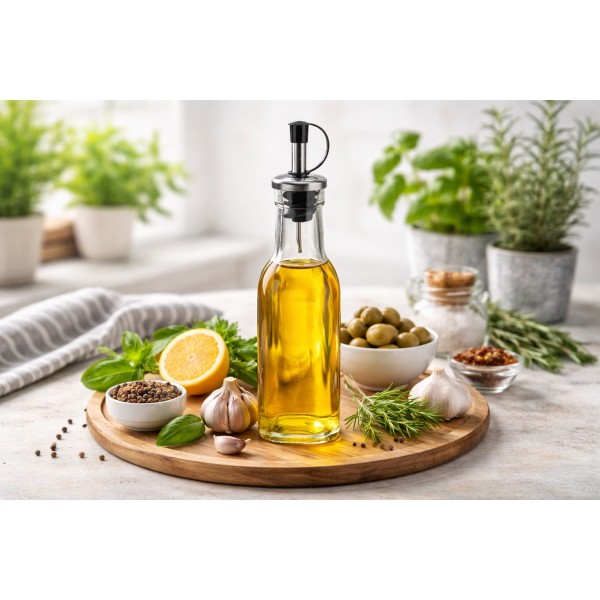 Butelka na oliwę z lejkiem 200 ml Domotti