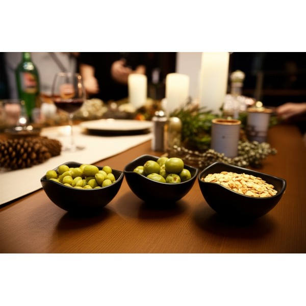 Komplet 3 salaterek Salsa 9 5 cm czarny AMBITION