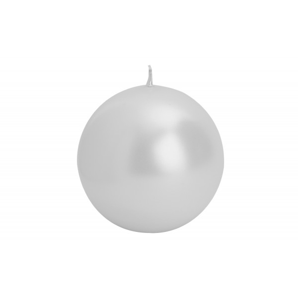 Świeca kula 10 cm perła metalik