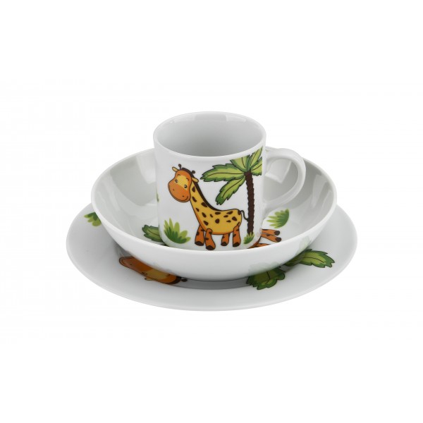 Zestaw naczyń dla dzieci Żyrafa porcelanowy