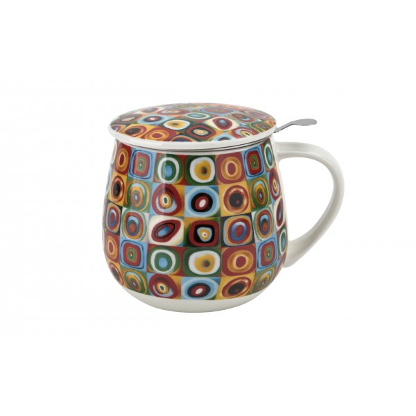 Kubek baryłka z zaparzaczem SQUARES WITH CIRCLES  W.Kandinsky