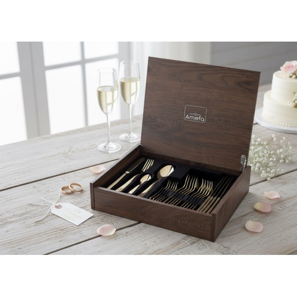 Komplet sztućców dla 6 osób Drift w kasecie 24 cz.