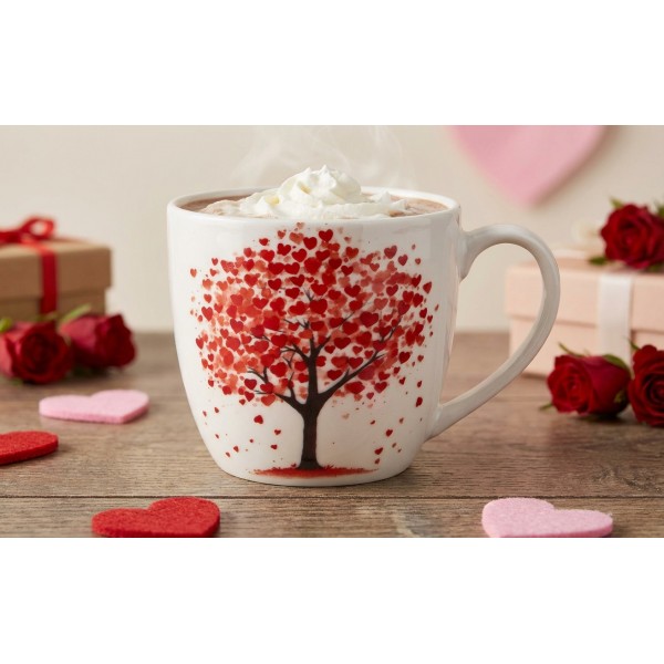 Kubek porcelanowy 460 ml Drzewo w koszyczku