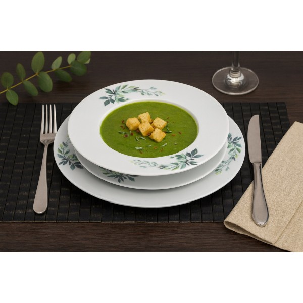 Komplet talerzy dla 6 osób Flora 18 el.