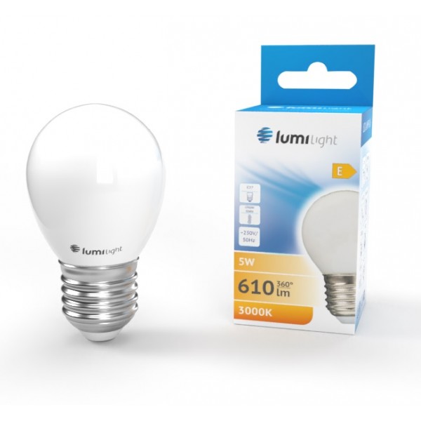 ŻARÓWKA LED G45 MILK E27 5W CIEPŁA LL6426
