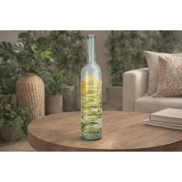 Butelka dekoracyjna 50 cm Watercolor zielona F1396