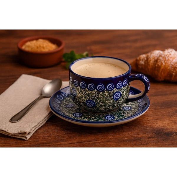 Filiżanka ze spodkiem Bolesławiec Dekor 1073A